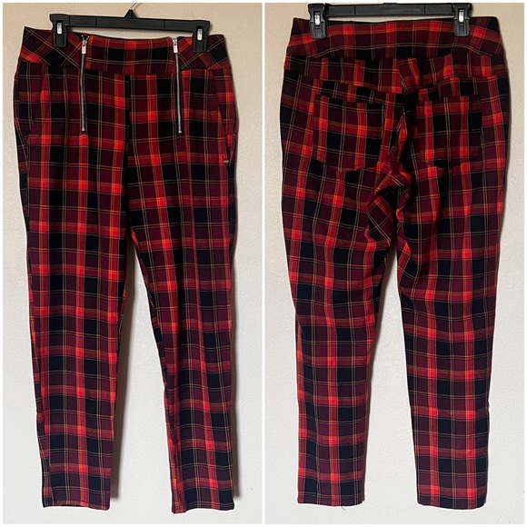 Scotch & Soda Maison Scotch Modern Classics Tartan Plaid Punk Zipper Skinny Pant - Picture 4 of 15